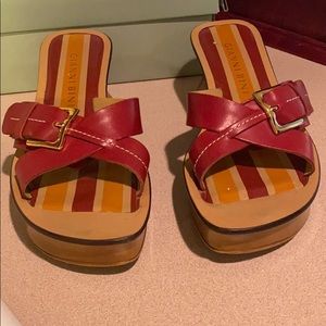 Red Wedge  Sandals